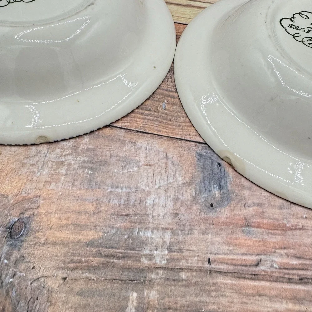 Currier Ives Early Winter Cereal Soup Bowls Set of 2 Royal China Blue White READ